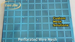 Close-Up of Perforated Wire Mesh Sample: Versatile and Durable Design